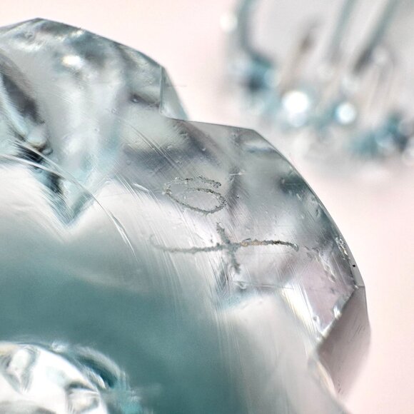 Orrefors Heavy Fluted Crystal Tapered Candle Holders Vtg Sweden Signed - Picture 3 of 6